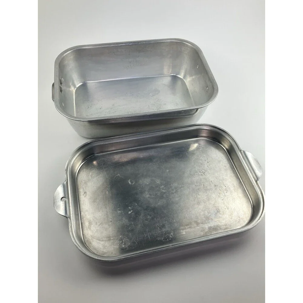 Wear Ever Aluminum Two Piece Roaster Dutch Oven Top #918 Bottom #818 USA